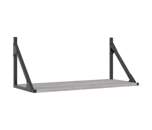 Estantes pared 2 uds madera ingeniería gris Sonoma 60x25x25,5cm