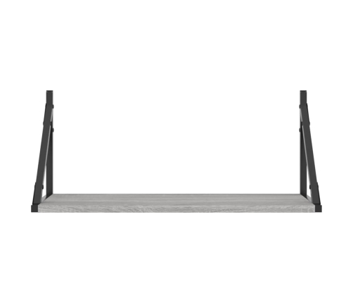 Estantes pared 2 uds madera ingeniería gris Sonoma 60x25x25,5cm