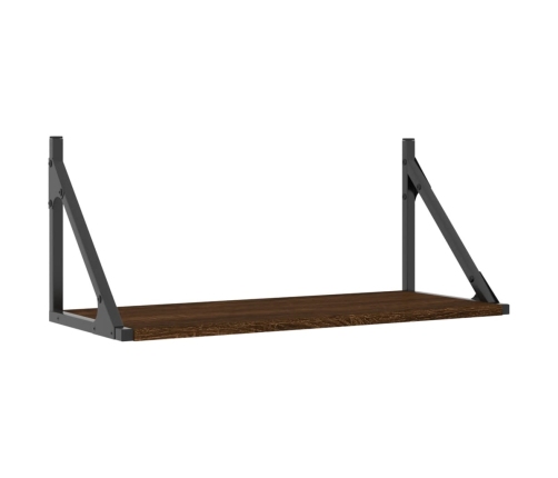 vidaXL Estantes pared 2uds madera ingeniería roble marrón 60x25x25,5cm