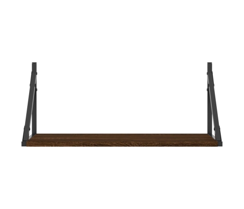 vidaXL Estantes pared 2uds madera ingeniería roble marrón 60x25x25,5cm