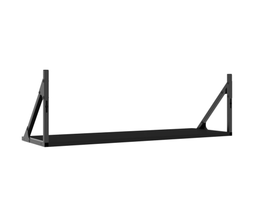 Estantes de pared 2 uds madera ingeniería negro 80x25x25,5 cm