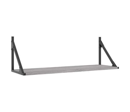 Estantes pared 2 uds madera ingeniería gris Sonoma 80x25x25,5cm