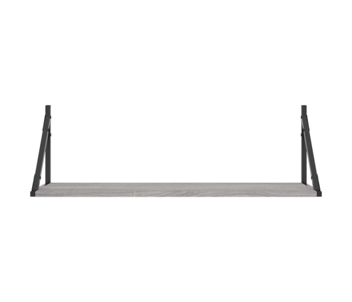 Estantes pared 2 uds madera ingeniería gris Sonoma 80x25x25,5cm