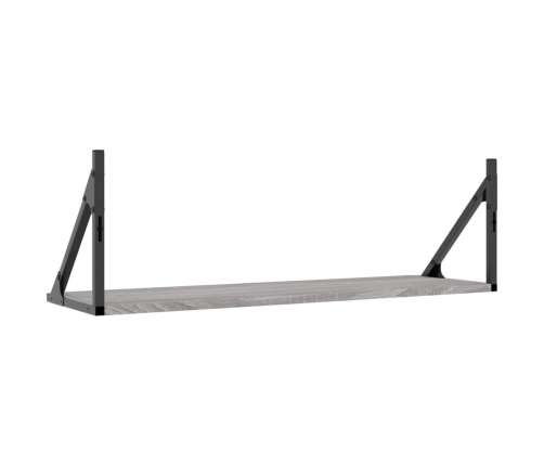 Estantes pared 2 uds madera ingeniería gris Sonoma 80x25x25,5cm