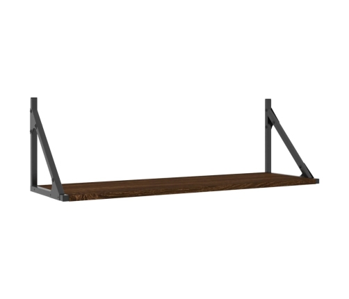 vidaXL Estantes pared 2uds madera ingeniería roble marrón 80x25x25,5cm