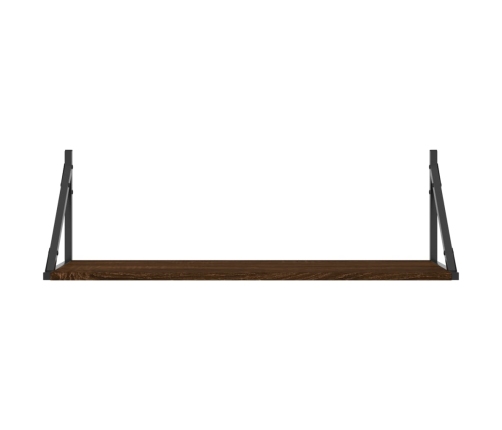 vidaXL Estantes pared 2uds madera ingeniería roble marrón 80x25x25,5cm