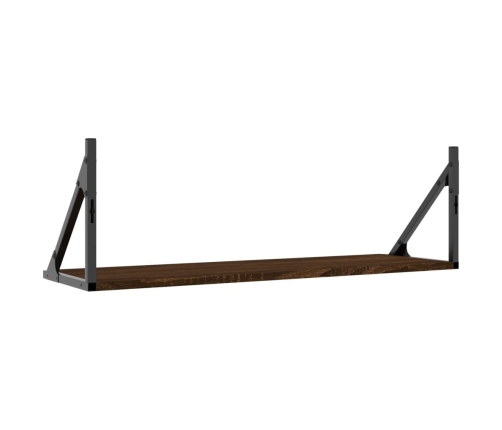 vidaXL Estantes pared 2uds madera ingeniería roble marrón 80x25x25,5cm