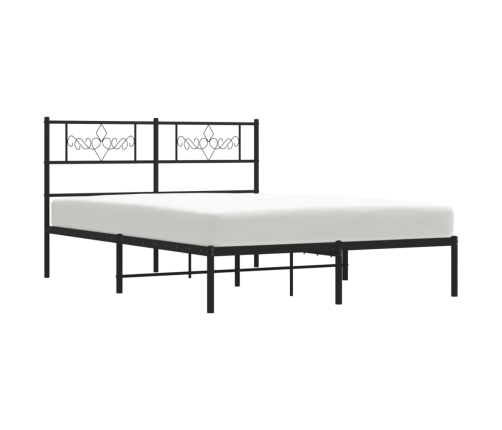 Estructura cama sin colchón con cabecero metal negro 120x190 cm