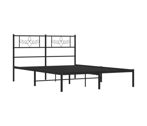 Estructura cama sin colchón con cabecero metal negro 120x190 cm