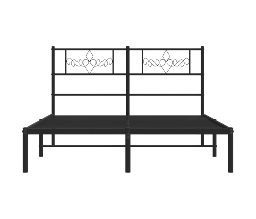 Estructura cama sin colchón con cabecero metal negro 120x190 cm