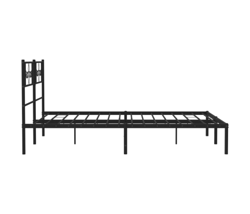 Estructura cama sin colchón con cabecero metal negro 120x190 cm