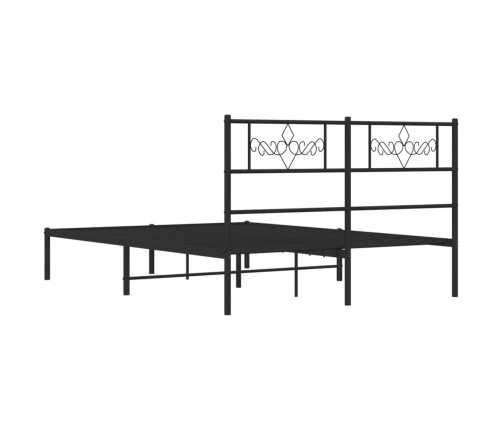 Estructura cama sin colchón con cabecero metal negro 120x190 cm