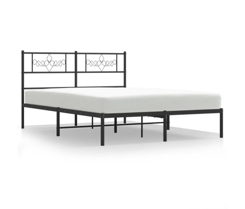 Estructura cama sin colchón con cabecero metal negro 120x200 cm