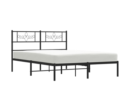 Estructura cama sin colchón con cabecero metal negro 120x200 cm