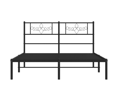 Estructura cama sin colchón con cabecero metal negro 135x190 cm