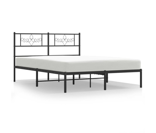 Estructura cama sin colchón con cabecero metal negro 160x200 cm