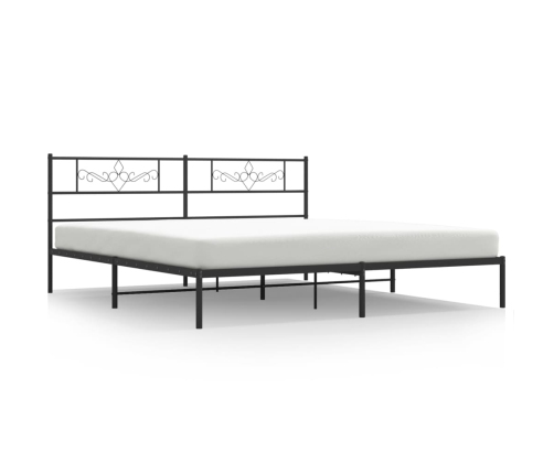 Estructura cama sin colchón con cabecero metal negro 193x203 cm