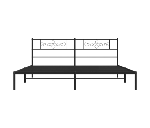 Estructura cama sin colchón con cabecero metal negro 193x203 cm