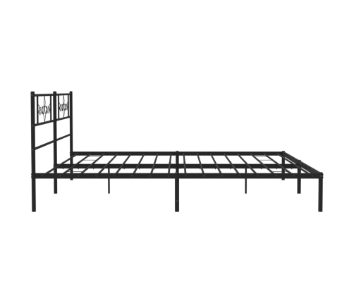 Estructura cama sin colchón con cabecero metal negro 193x203 cm