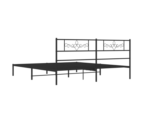 Estructura cama sin colchón con cabecero metal negro 193x203 cm