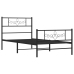 Estructura cama sin colchón con estribo metal negro 80x200 cm