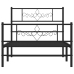 Estructura cama sin colchón con estribo metal negro 100x190 cm