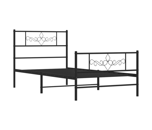 Estructura cama sin colchón con estribo metal negro 100x190 cm