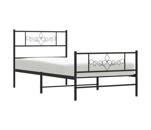 Estructura cama sin colchón con estribo metal negro 100x200 cm