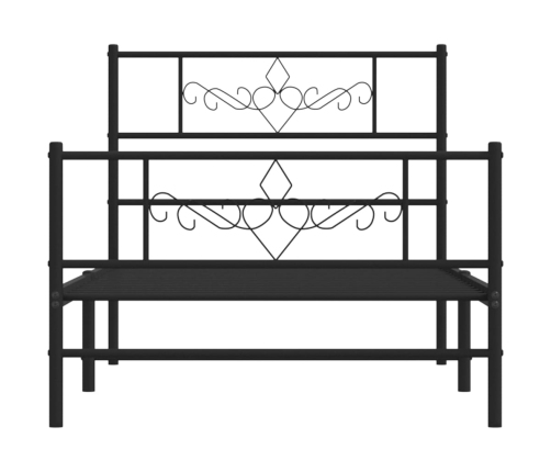 Estructura cama sin colchón con estribo metal negro 100x200 cm