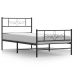 Estructura cama sin colchón con estribo metal negro 107x203 cm