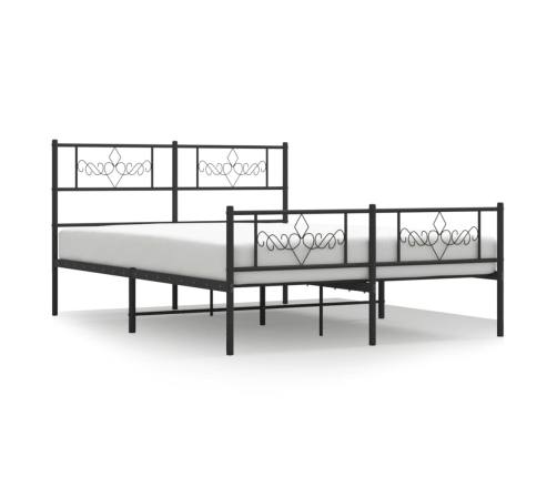 Estructura cama sin colchón con estribo metal negro 120x190 cm