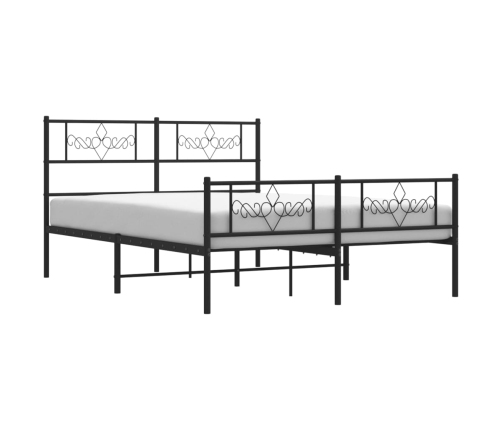 Estructura cama sin colchón con estribo metal negro 120x190 cm