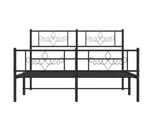 Estructura cama sin colchón con estribo metal negro 120x190 cm