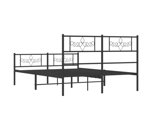 Estructura cama sin colchón con estribo metal negro 120x190 cm