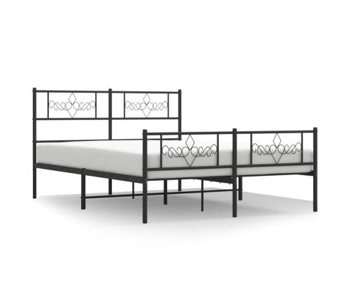 Estructura cama sin colchón con estribo metal negro 120x200 cm