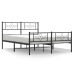 Estructura cama sin colchón con estribo metal negro 140x190 cm