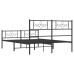 Estructura cama sin colchón con estribo metal negro 140x190 cm