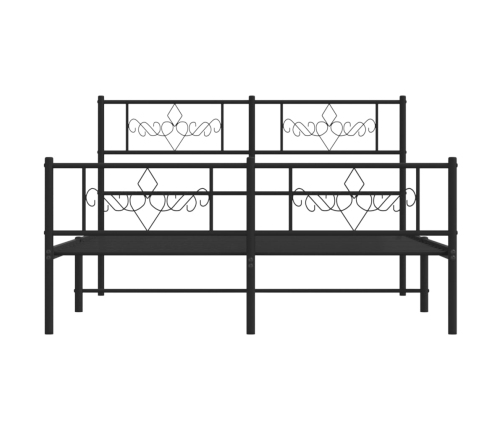 Estructura cama sin colchón con estribo metal negro 150x200 cm