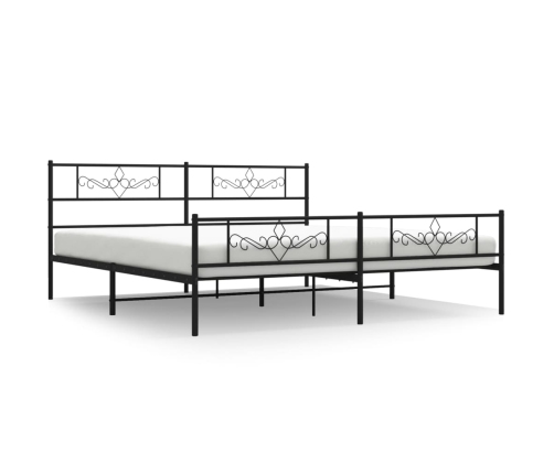 Estructura cama sin colchón con estribo metal negro 180x200 cm