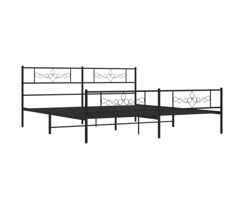 Estructura cama sin colchón con estribo metal negro 180x200 cm