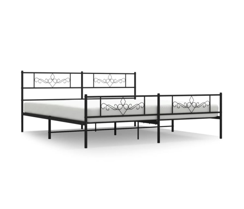 Estructura de cama cabecero y estribo metal negro 183x213cm