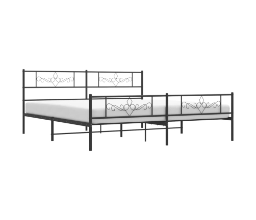 Estructura de cama cabecero y estribo metal negro 183x213cm