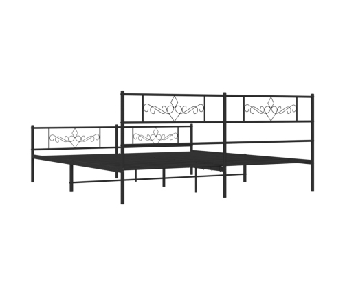 Estructura de cama cabecero y estribo metal negro 183x213cm