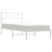 Estructura cama sin colchón con cabecero metal blanco 100x190cm