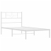 Estructura cama sin colchón con cabecero metal blanco 100x190cm