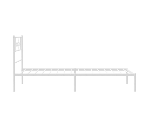 Estructura cama sin colchón con cabecero metal blanco 100x190cm