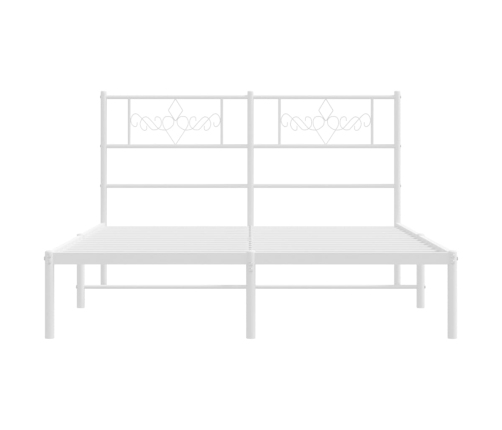 vidaXL Estructura de cama de metal con cabecero blanca 120x190 cm