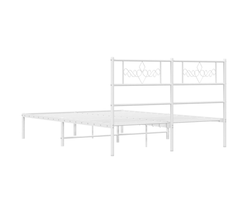 vidaXL Estructura de cama de metal con cabecero blanca 120x190 cm