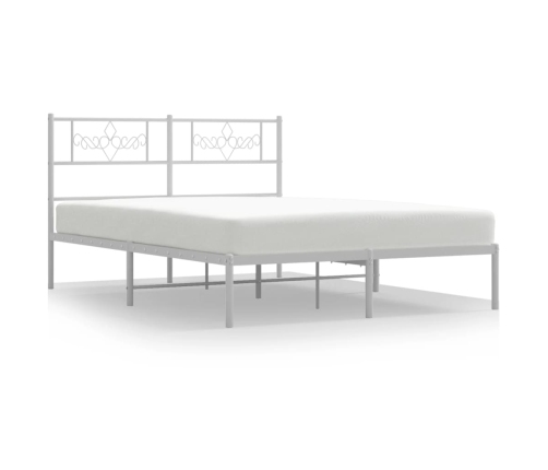 Estructura cama sin colchón con cabecero metal blanco 120x200cm