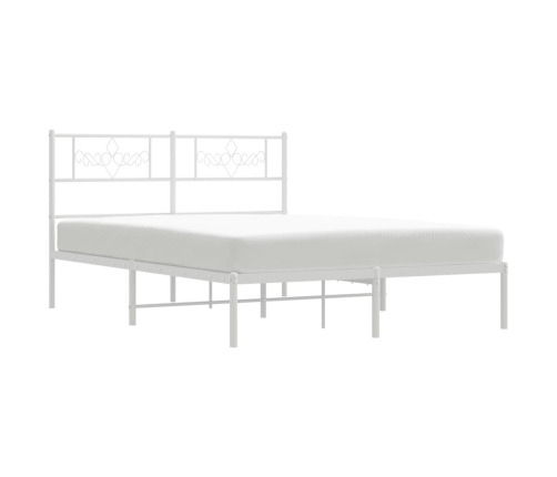 Estructura cama sin colchón con cabecero metal blanco 120x200cm